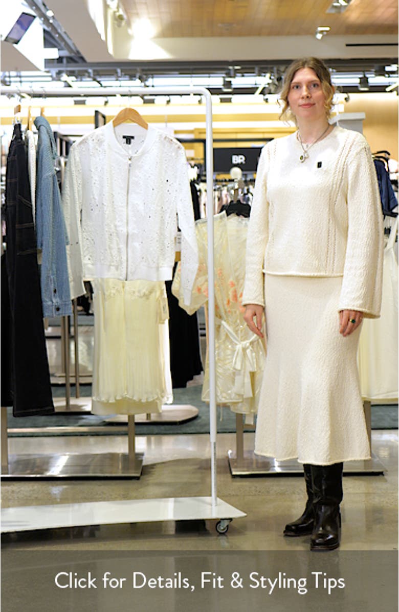 Embroidered Eyelet Cotton Bomber Jacket, sales video thumbnail