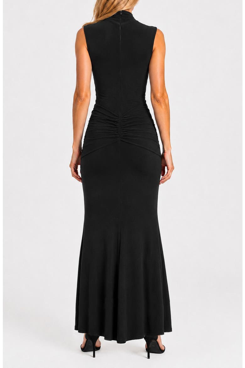 Drape Jersey Maxi Dress, Alternate, color, BLACK