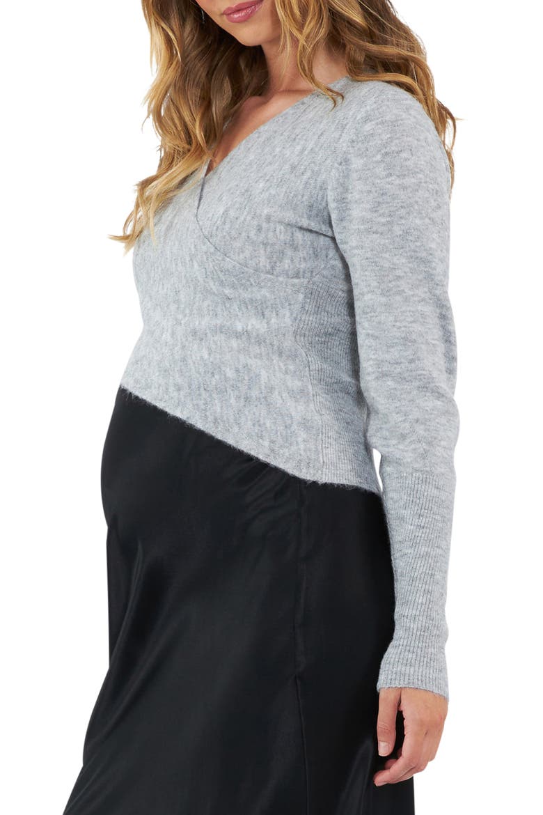Willa Maternity/Nursing Sweater, Alternate, color, SILVER MARLE