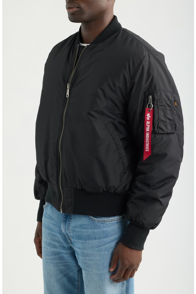 MA-1 Relaxed Bomber Jacket, Alternate, color, BLACK