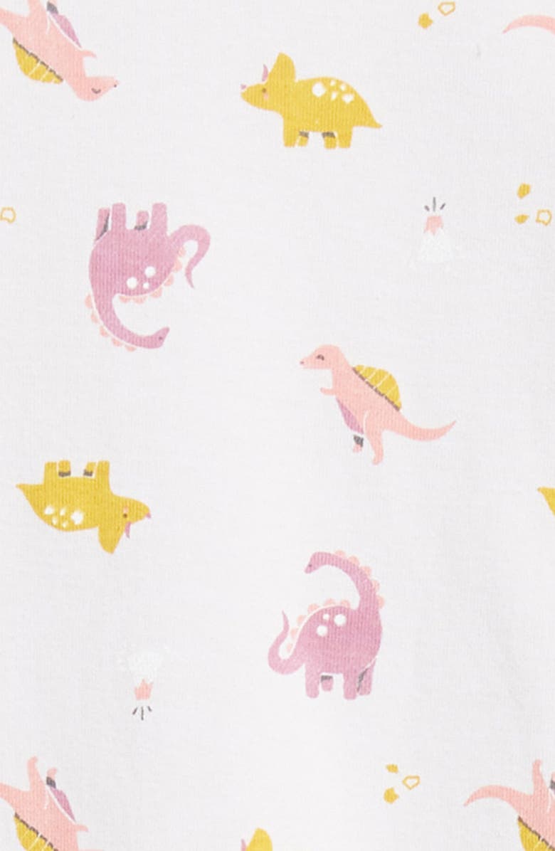 Petit Lem Kids' Dino Print Fitted Organic Cotton Two-Piece Pajamas, Alternate, color, 