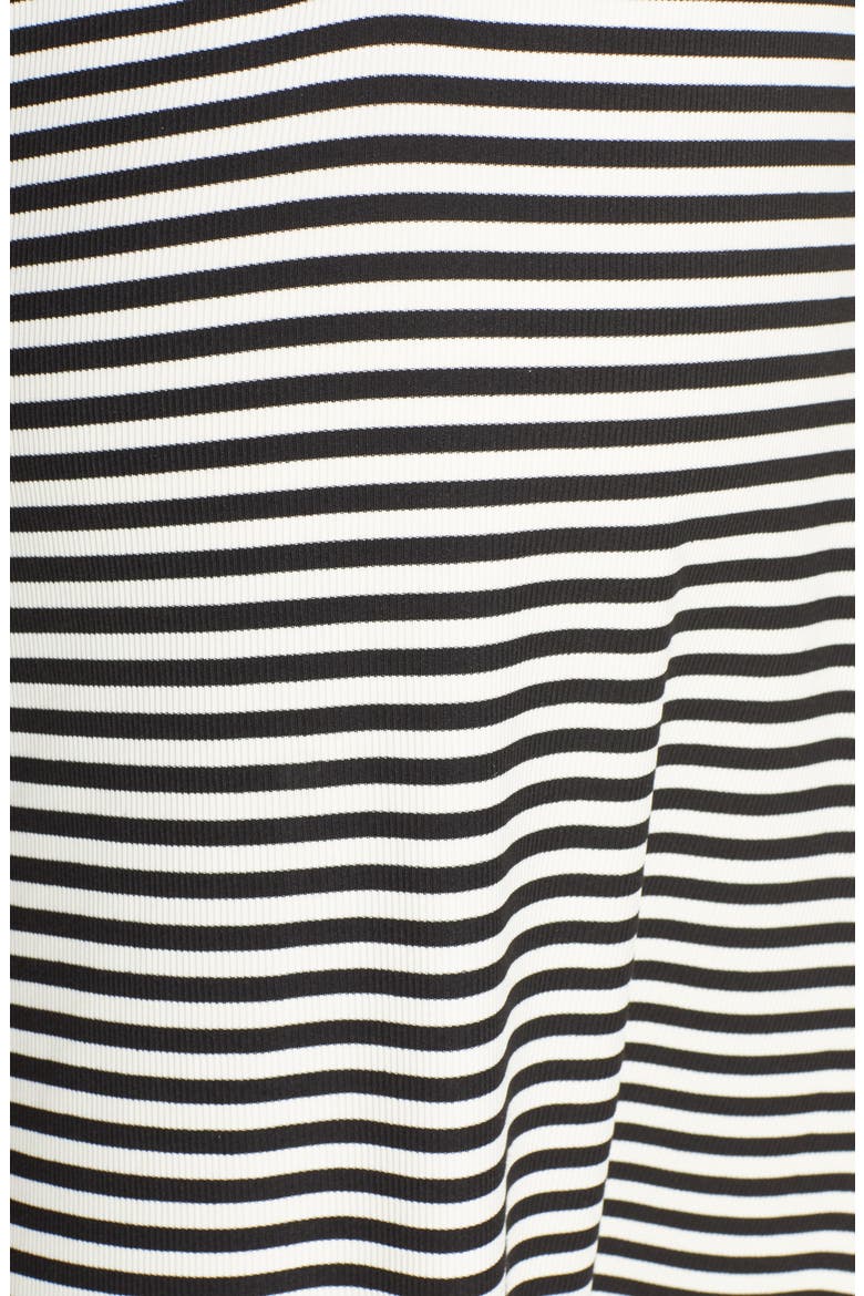 Maternity/Nursing Ribbed Nightshirt, Alternate, color, STRIPE- CREAM AND TAN