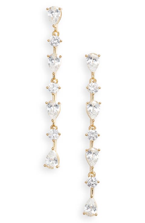 Cubic Zirconia Linear Drop Earrings