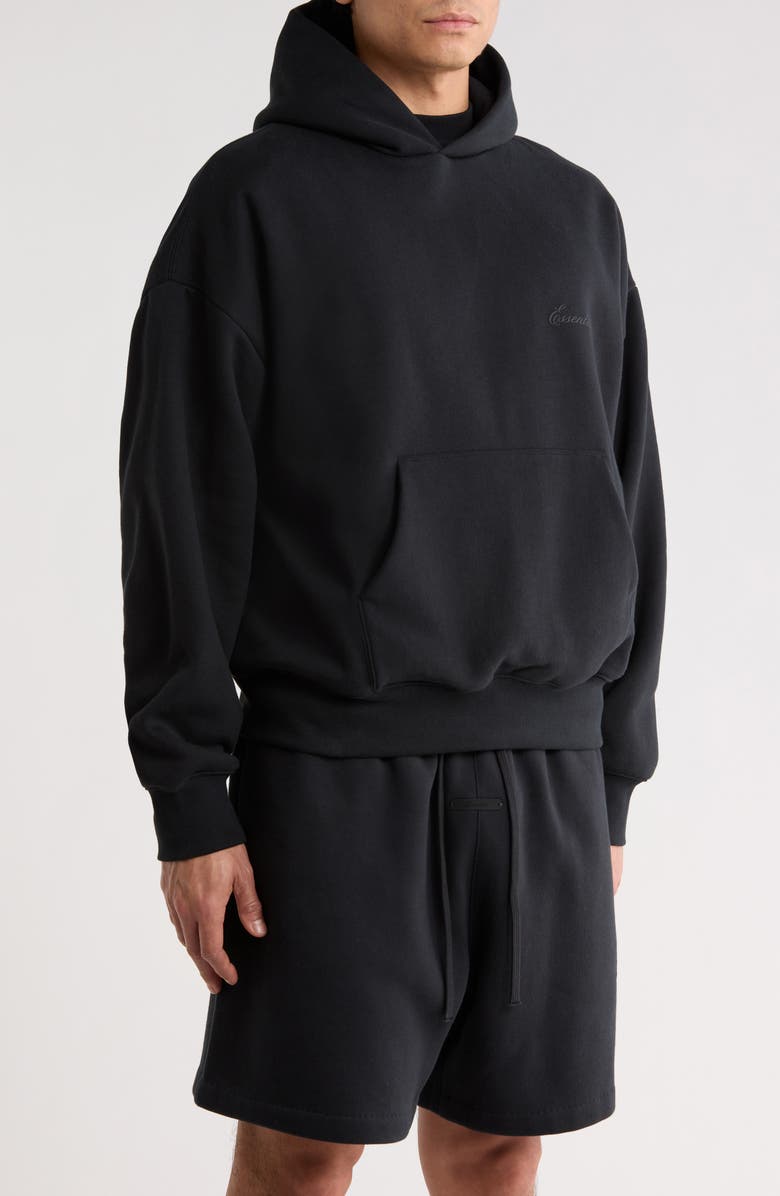 Fear of God Essentials Classic Cotton Blend Hoodie, Alternate, color, Vintage Black