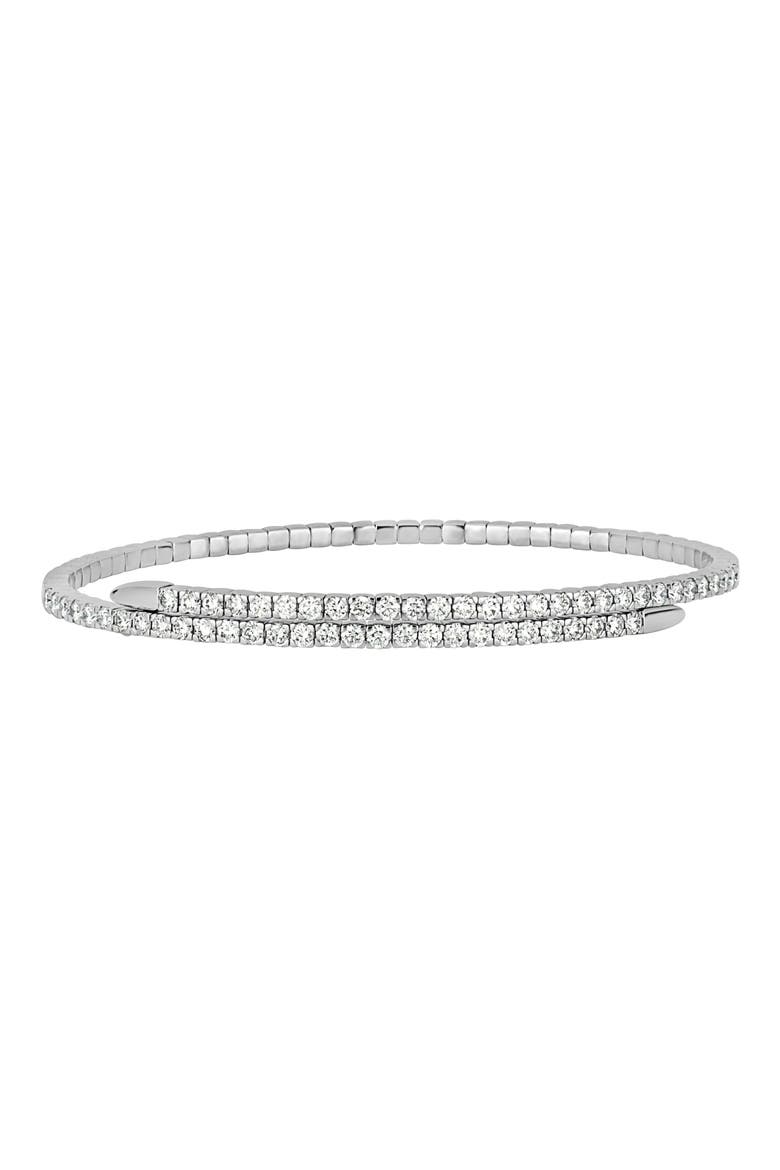 Audrey Diamond Bypass Bangle, Main, color, 18K WHITE GOLD