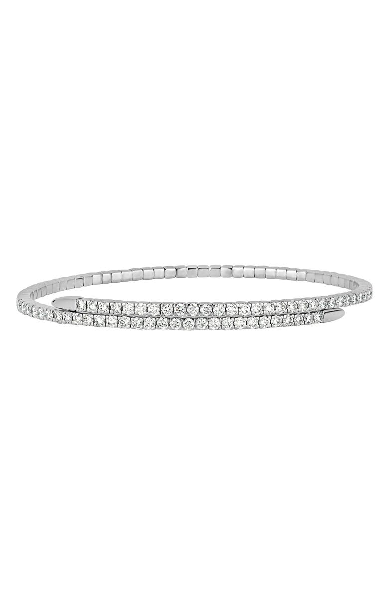 Bony Levy Audrey Diamond Bypass Bangle, Main, color, 18K White Gold