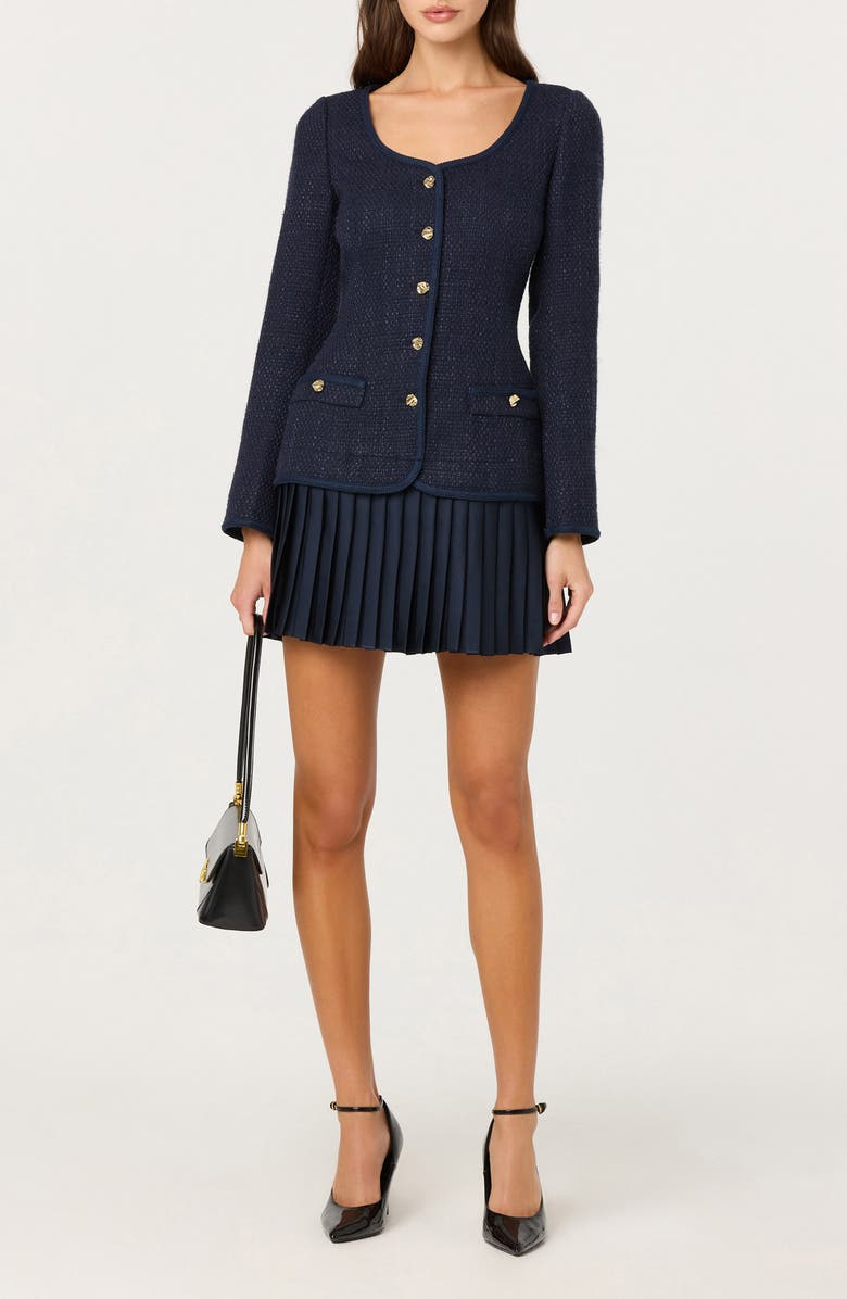 ASTR the Label Malorie Long Sleeve Dress, Main, color, Navy