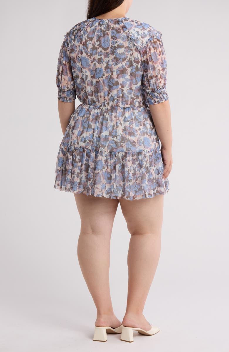 Joie Laura Puff Sleeve Tiered Silk Dress, Alternate, color, 