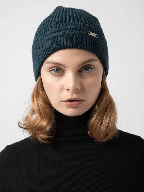 Saint + Sofia Merino Beanie In Blue