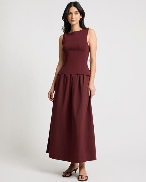 Boatneck Mix Media Dress