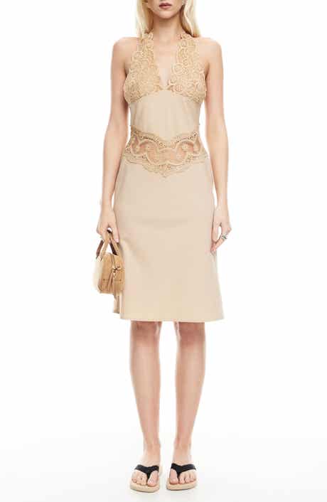 LIONESS Solana Lace Inset Halter Dress