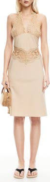 LIONESS Solana Lace Inset Halter Dress