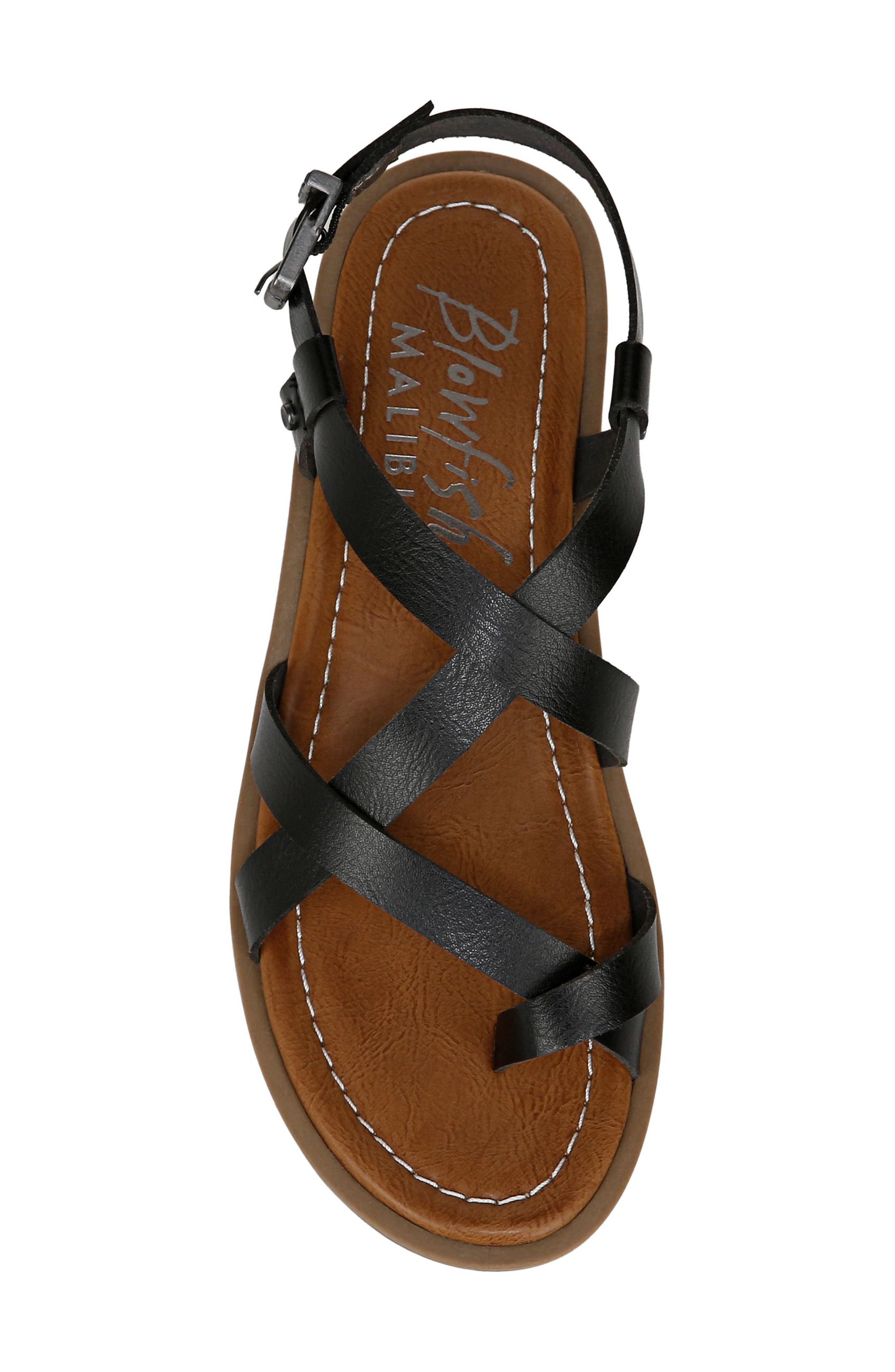 Blowfish Malibu Devon Sandal, Alternate, color, Black Faux Leather