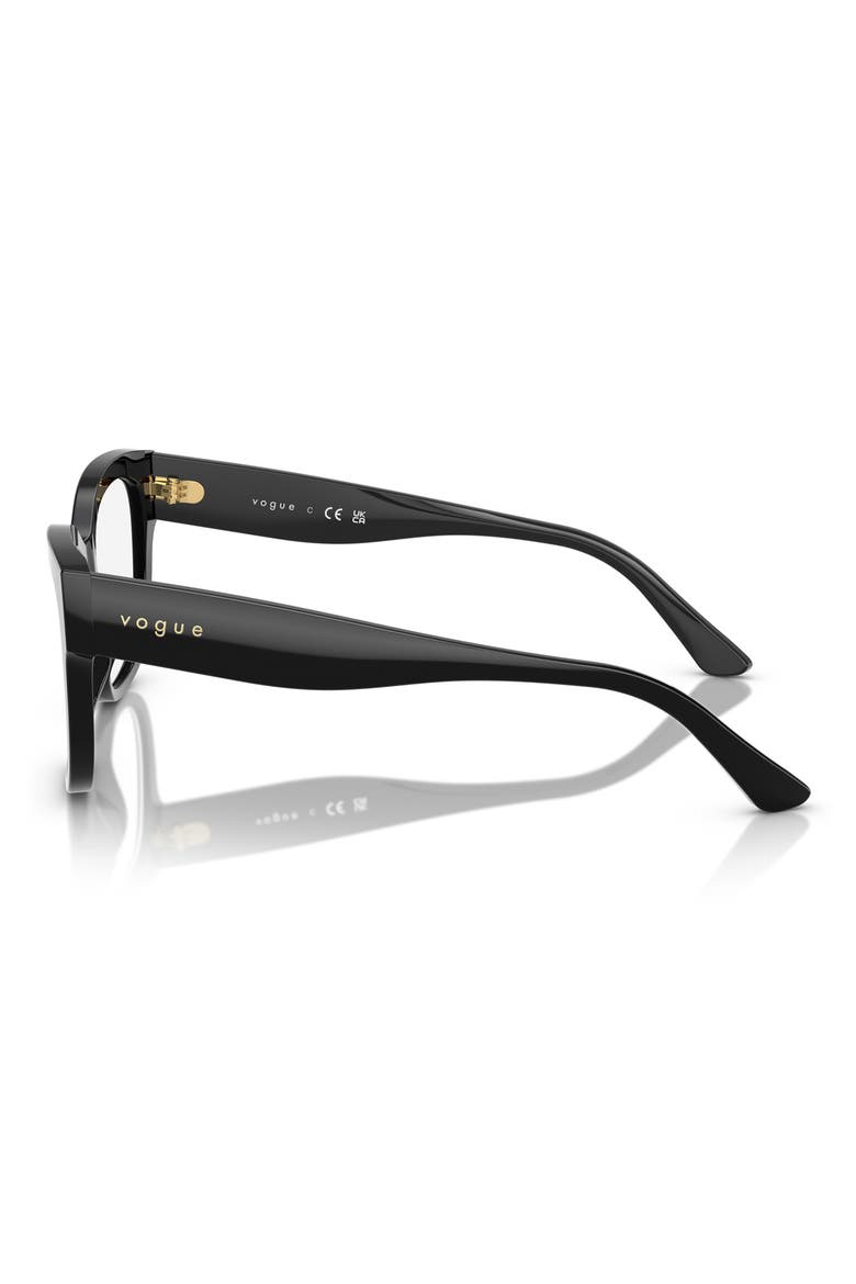 53mm Square Optical Glasses, Alternate, color, BLACK