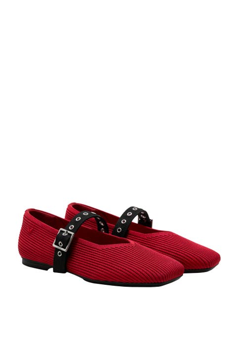 Myriel Square-Toe Ballet Flats Margot Mary Jane 3.0