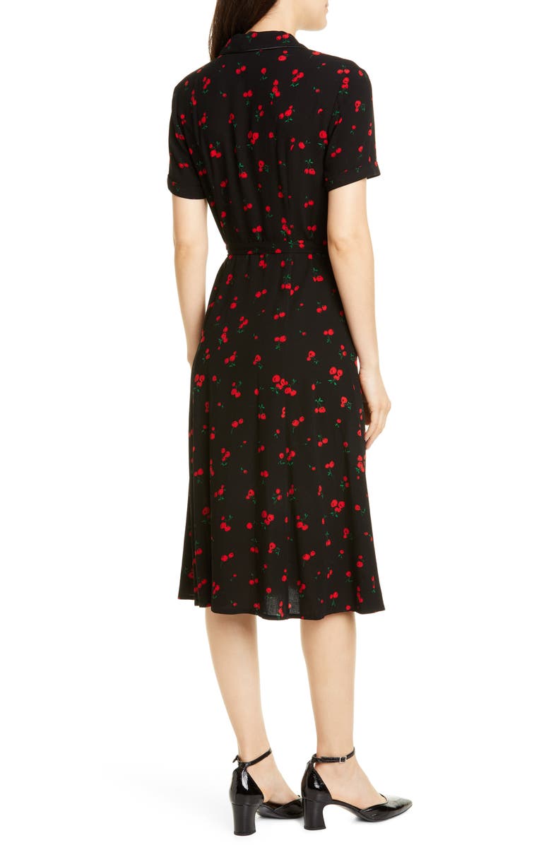 HVN Maria Cherry Print Shirtdress, Alternate, color, 
