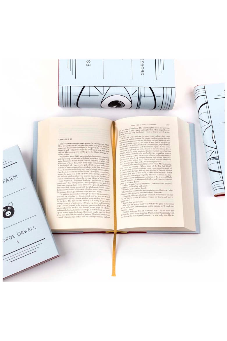 George Orwell Book Set, Alternate, color, Blue Grey