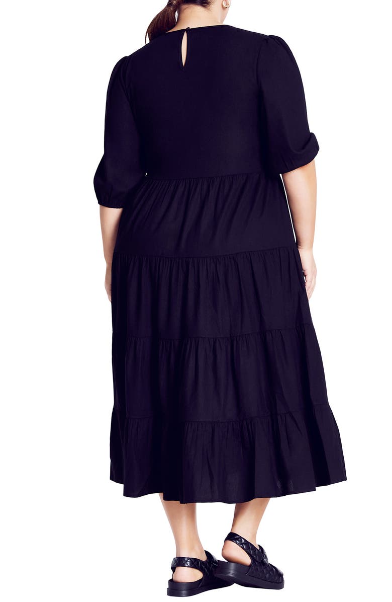 City Chic Contempo Linen & Cotton Midi Dress, Alternate, color,