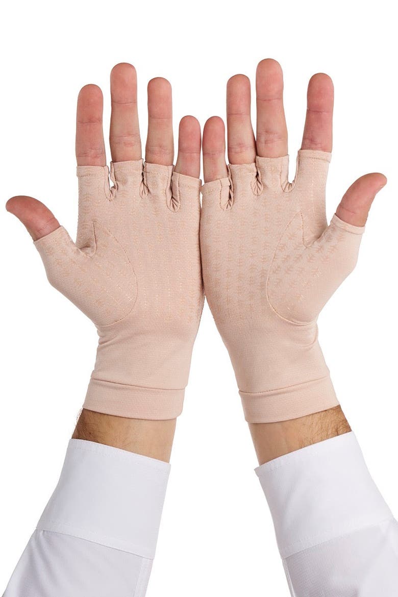 Ouray Fingerless UV Sun Gloves, UPF 50+ Sun Protection, Alternate, color, Beige