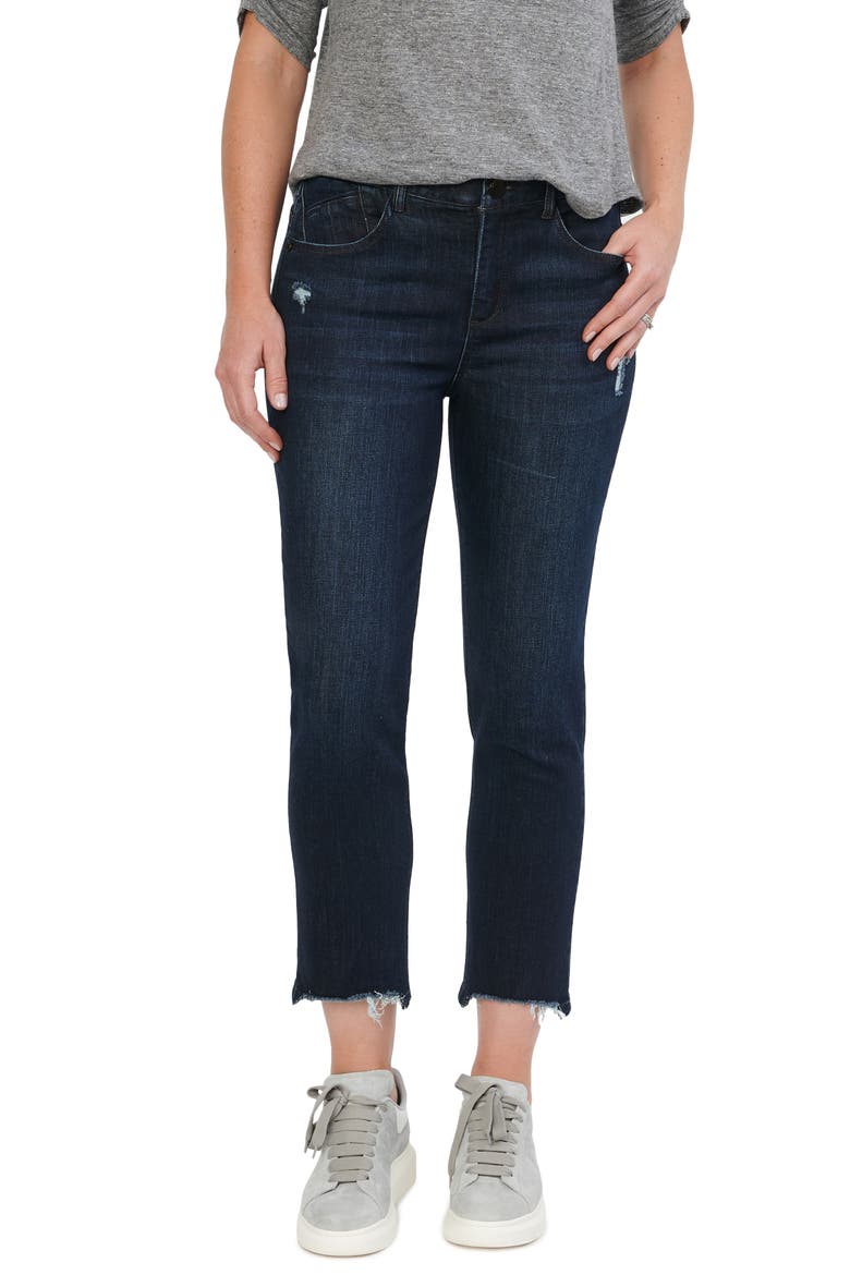 CoolMax® Step Hem Slim Straight Leg Jeans (Nordstrom Exclusive), Main, color, DINV-DARK INDIGO VINTAGE
