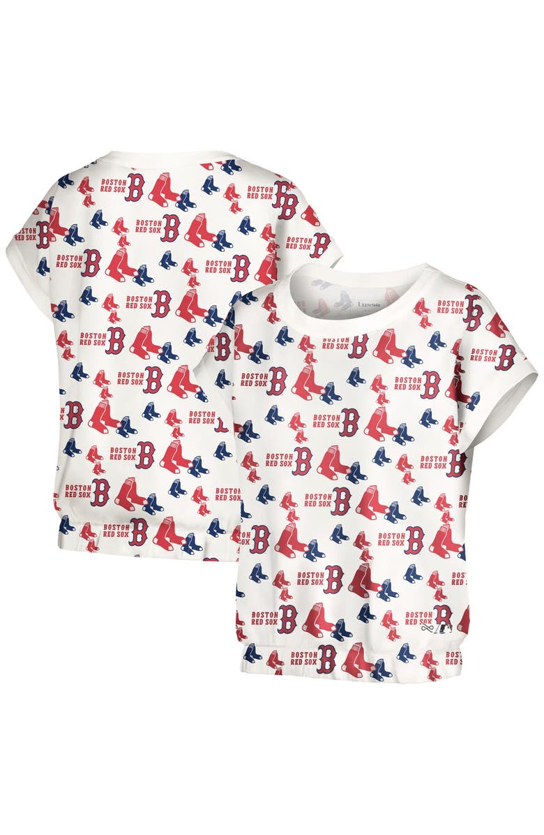 LUSSO Women's Lusso White Boston Red Sox Madge Dolman Tri-Blend T-Shirt, Main, color, White