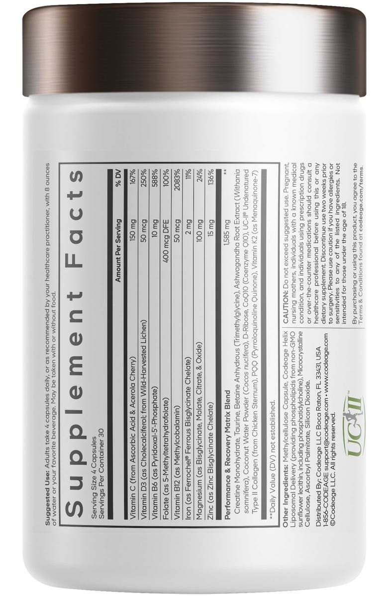 Codeage Athlete Multivitamin Platinum, Alternate, color, White