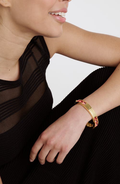 Ted Baker Rosie Crystal Hinged Bangle Bracelet In Gold