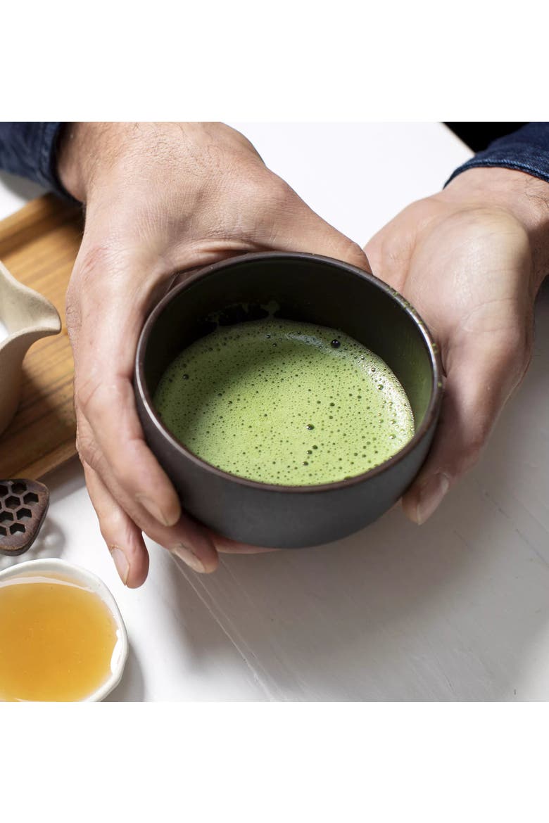 Black Textured Matcha Bowl, Alternate, color, Black