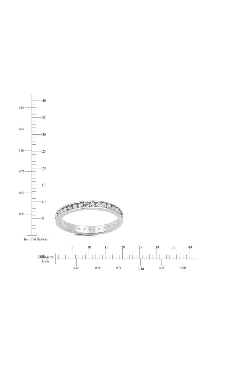 Crislu Round-Cut Cubic Zirconia Slim Eternity Ring, Alternate, color, Pure Platinum/ Clear Stone