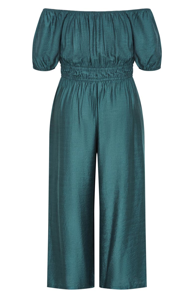 City Chic Erica Wide Leg Jumpsuit, Alternate, color, Foliage Green