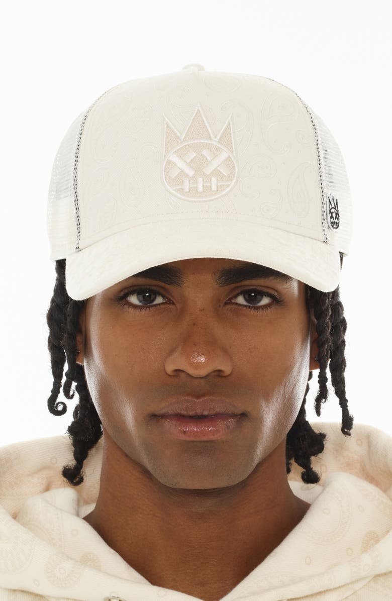 Cult of Individuality Shimuchan Logo Paisley Trucker Hat, Alternate, color, 