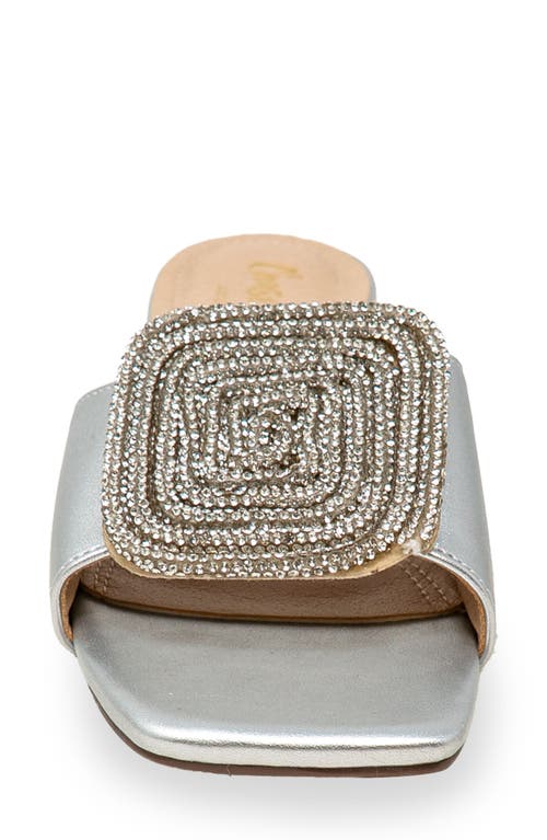 Chase & Chloe Chase And Chloe Flores Squared Spiral Rhinestone Sandal In Silver