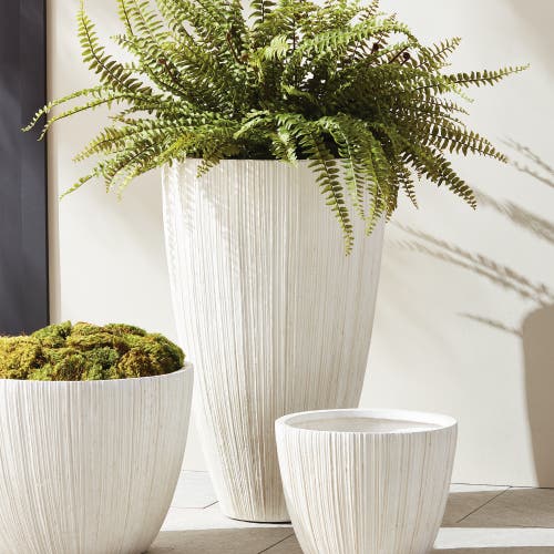 Napa Home & Garden Fibreclay Avalon Tapered Tall Pot In Neutral