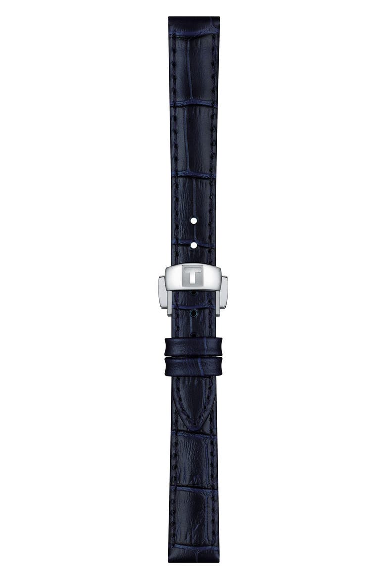 Le Locle Automatic Leather Strap Watch, 29mm, Alternate, color, BLUE