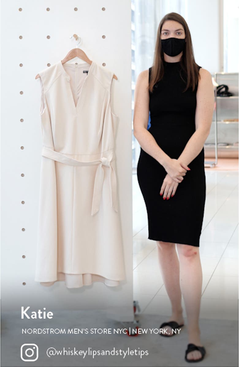 Seamed Sleeveless Fit & Flare Midi Dress, sales video thumbnail