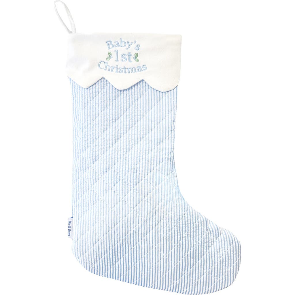 Bits & Bows Baby's 1st Christmas Stocking In Blue