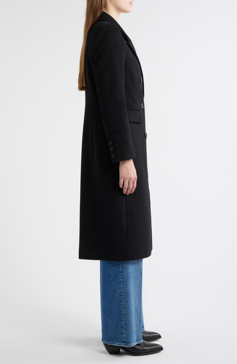 Sam Edelman Doubled Breasted Wool Blend Military Coat, Alternate, color, Black