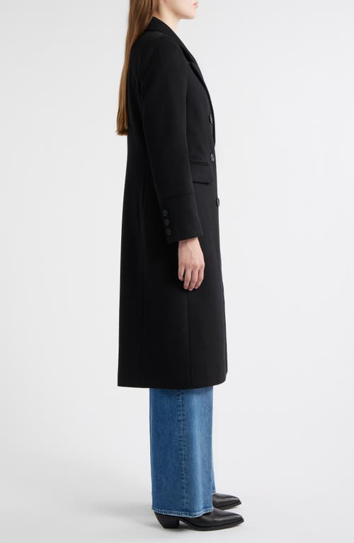 Sam Edelman Doubled Breasted Wool Blend Military Coat In Black
