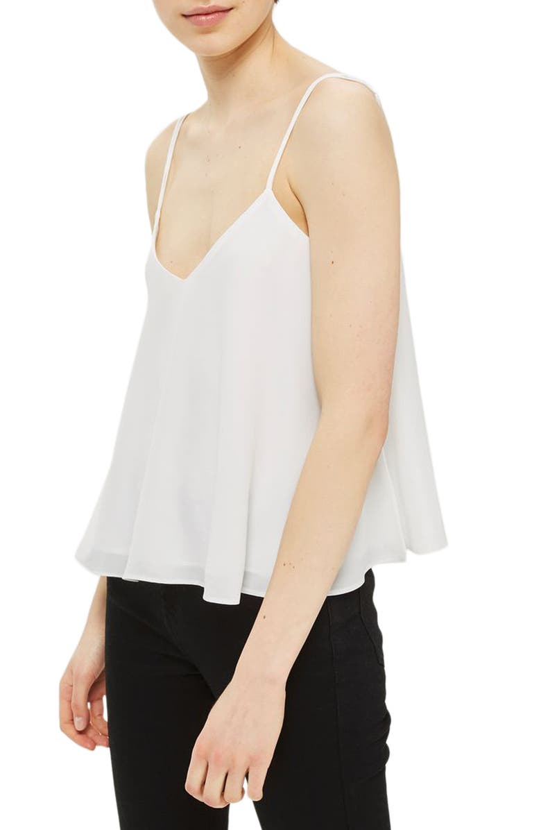 Topshop Rouleau Swing Camisole, Main, color, Ivory