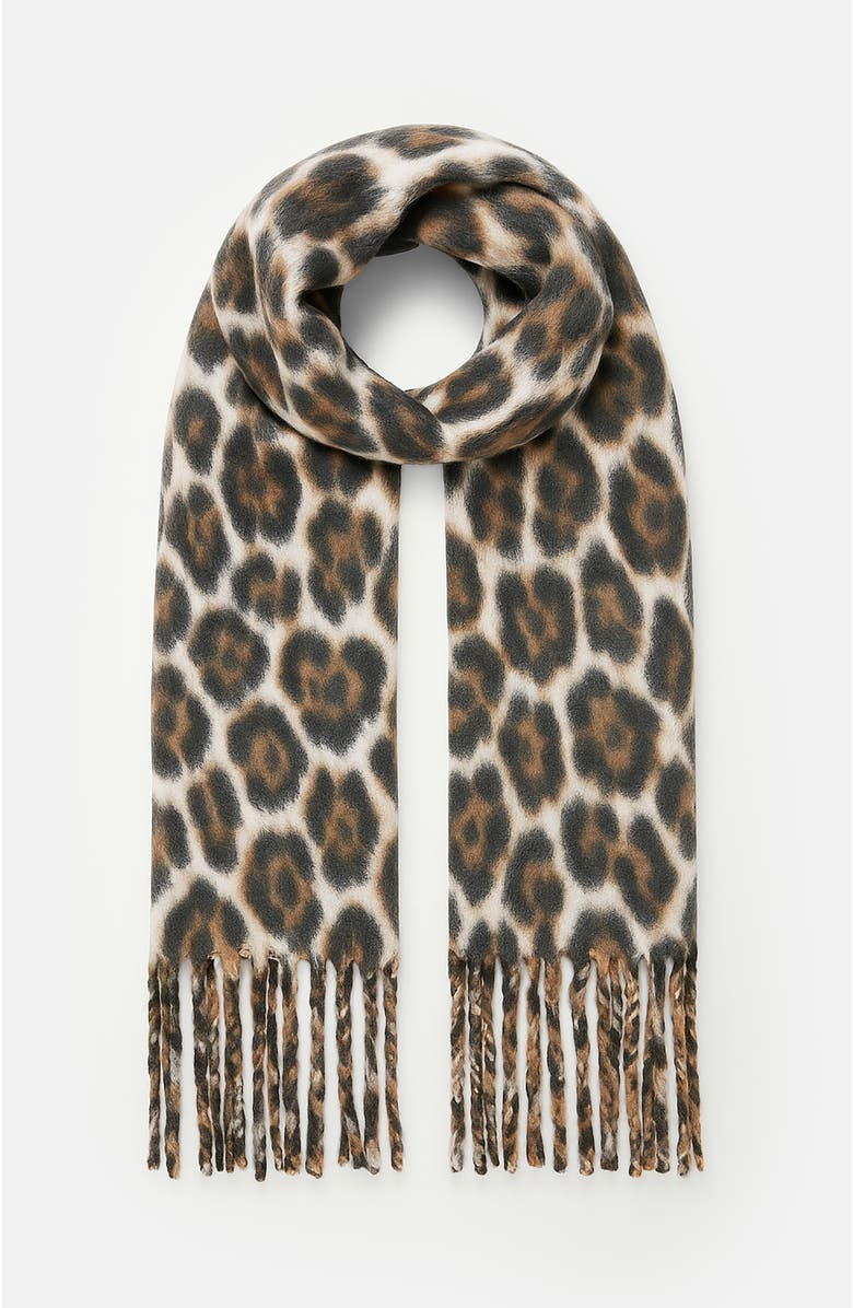 Yumi Leopard Print Super Soft Scarf, Alternate, color, Brown