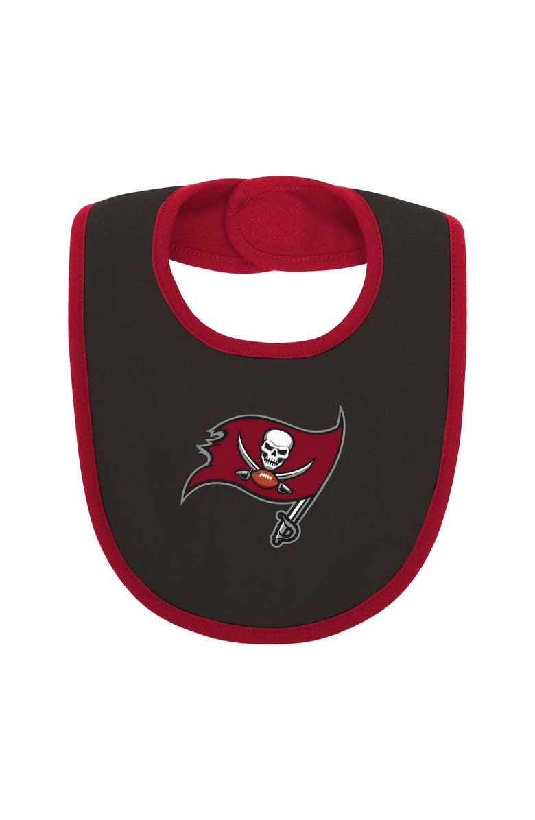 Outerstuff Newborn & Infant Red/Pewter Tampa Bay Buccaneers Home Field Advantage Three-Piece Bodysuit, Bib & Booties Set, Alternate, color, 