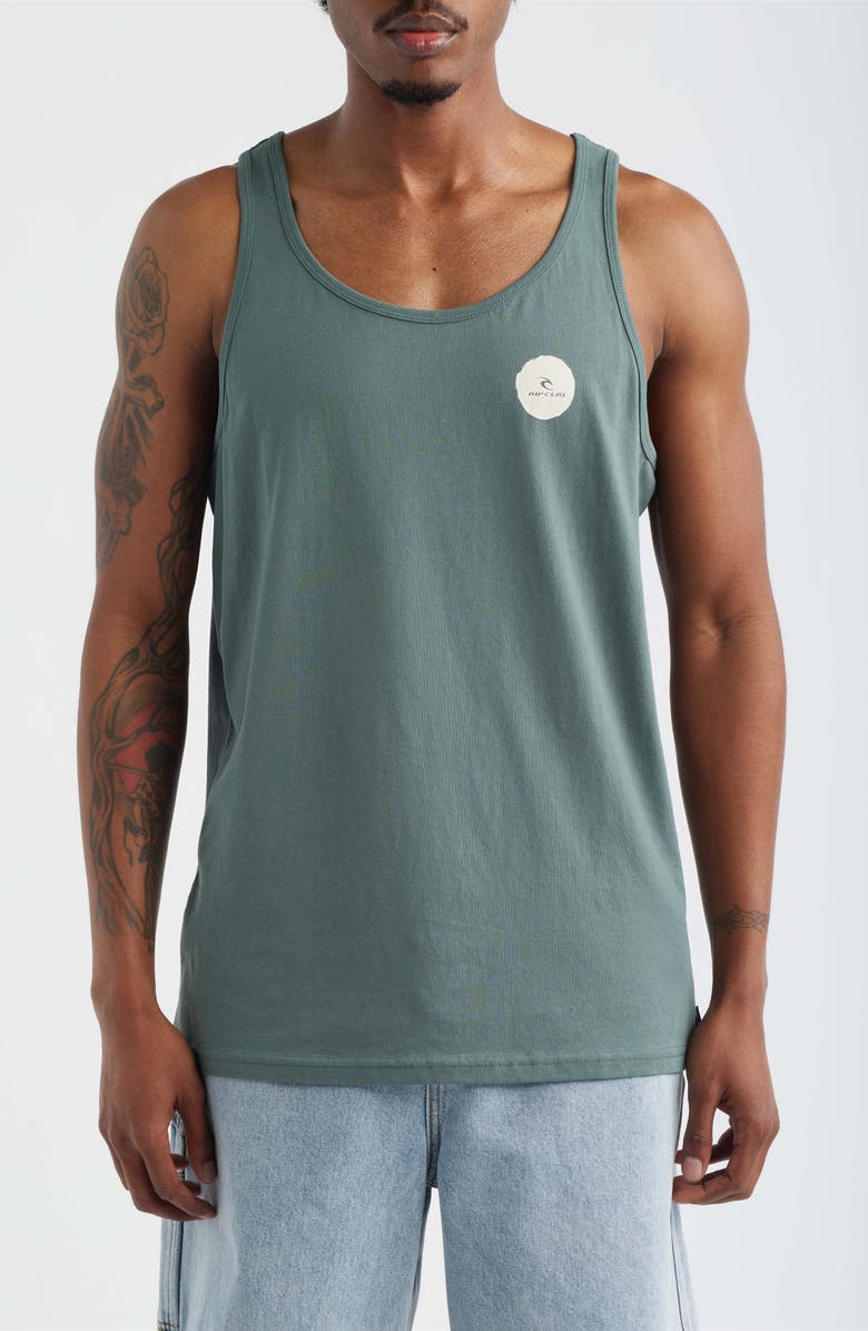 Rip Curl Made For Cotton Graphic Tank, Main, color, Moss