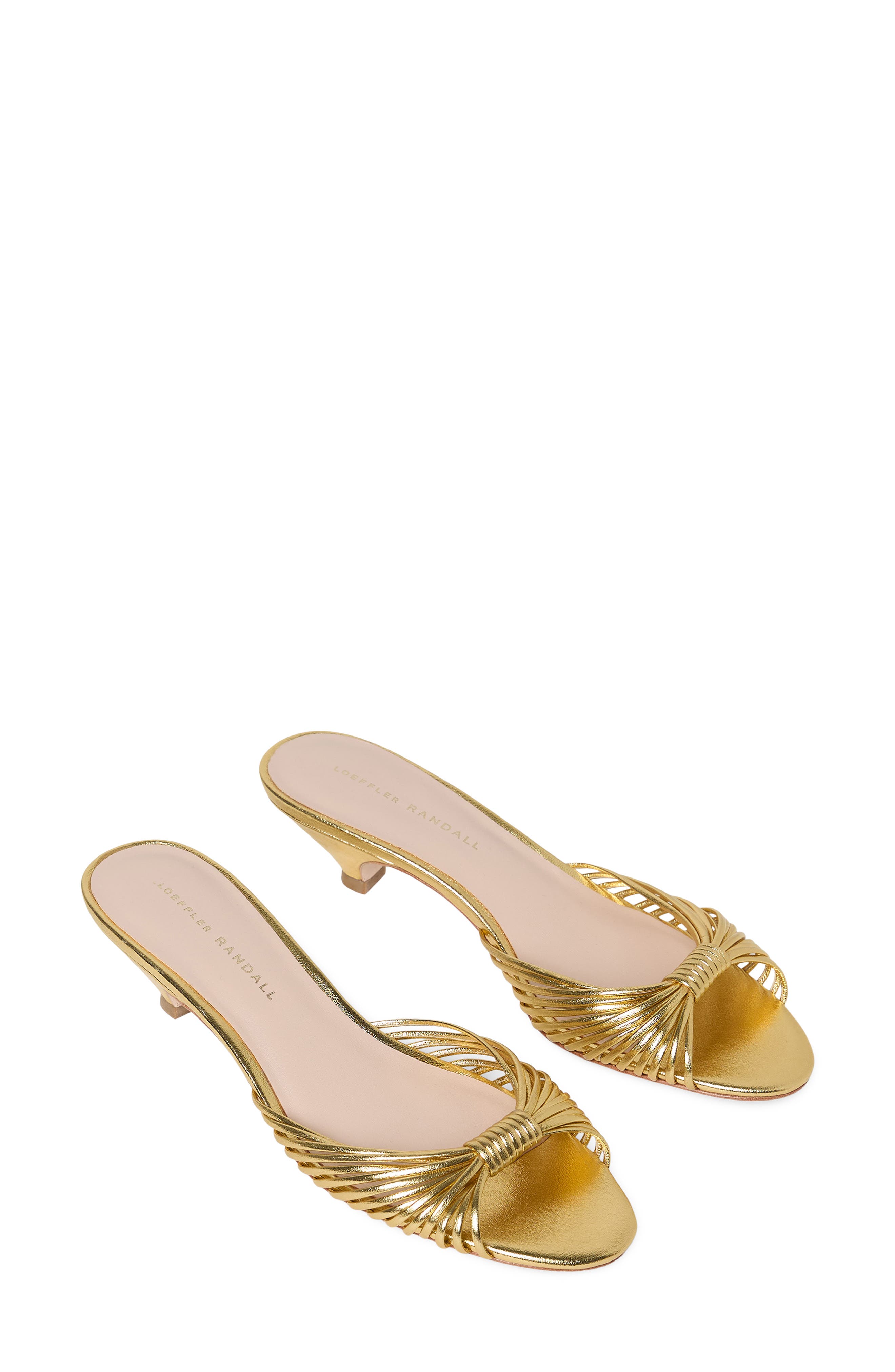 Loeffler Randall Dixie Kitten Heel Slide Sandal, Alternate, color, Gold