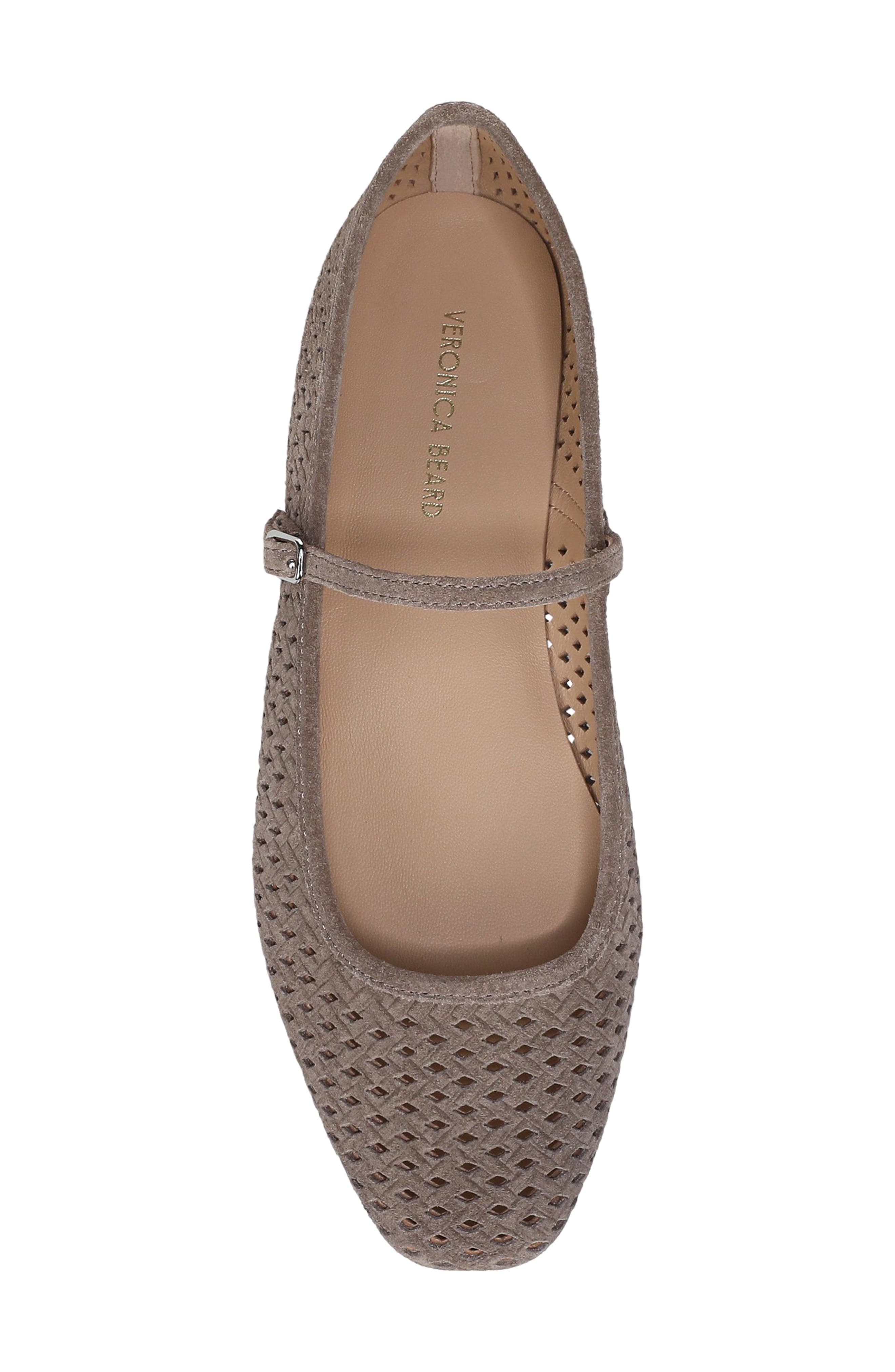 Ellie Perforated Mary Jane Ballet Flat, Alternate, color, BARK SUEDE