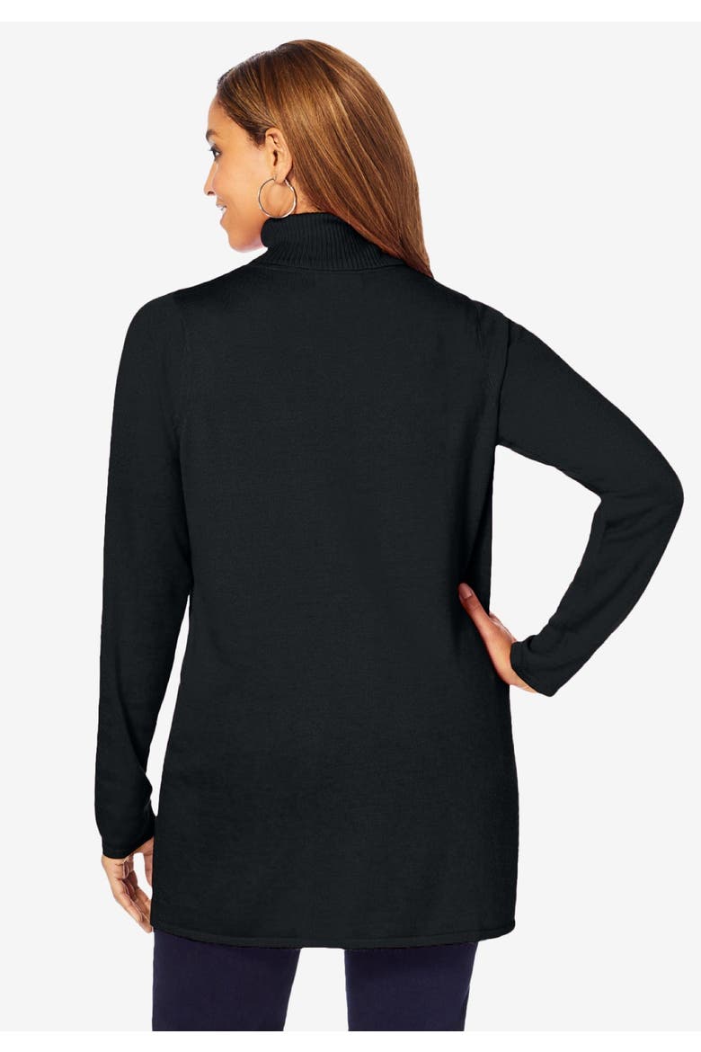 Carefree Cashmere Turtleneck, Alternate, color, BLACK