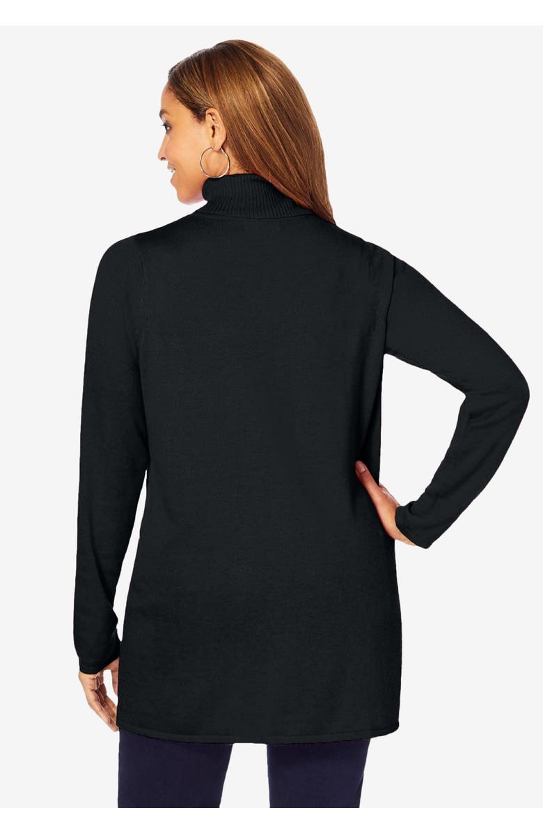 Jessica London Carefree Cashmere Turtleneck, Alternate, color, Black