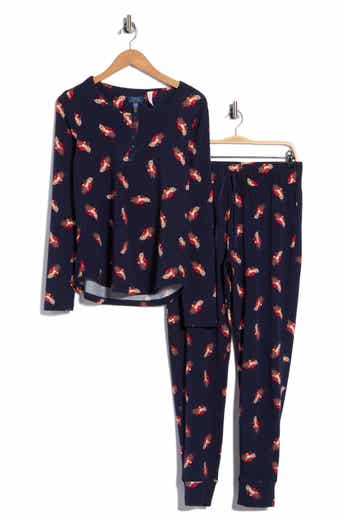 Henley Top & Slim Joggers Pajamas Set