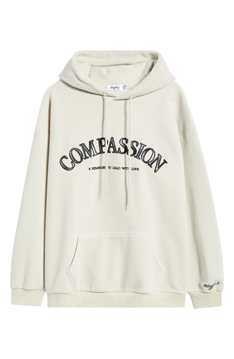 THE MAYFAIR GROUP Relaxed Compassion Embroidered Hoodie, Alternate, color, Grey
