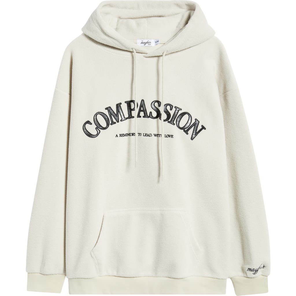 The Mayfair Group Relaxed Compassion Embroidered Hoodie In Gray