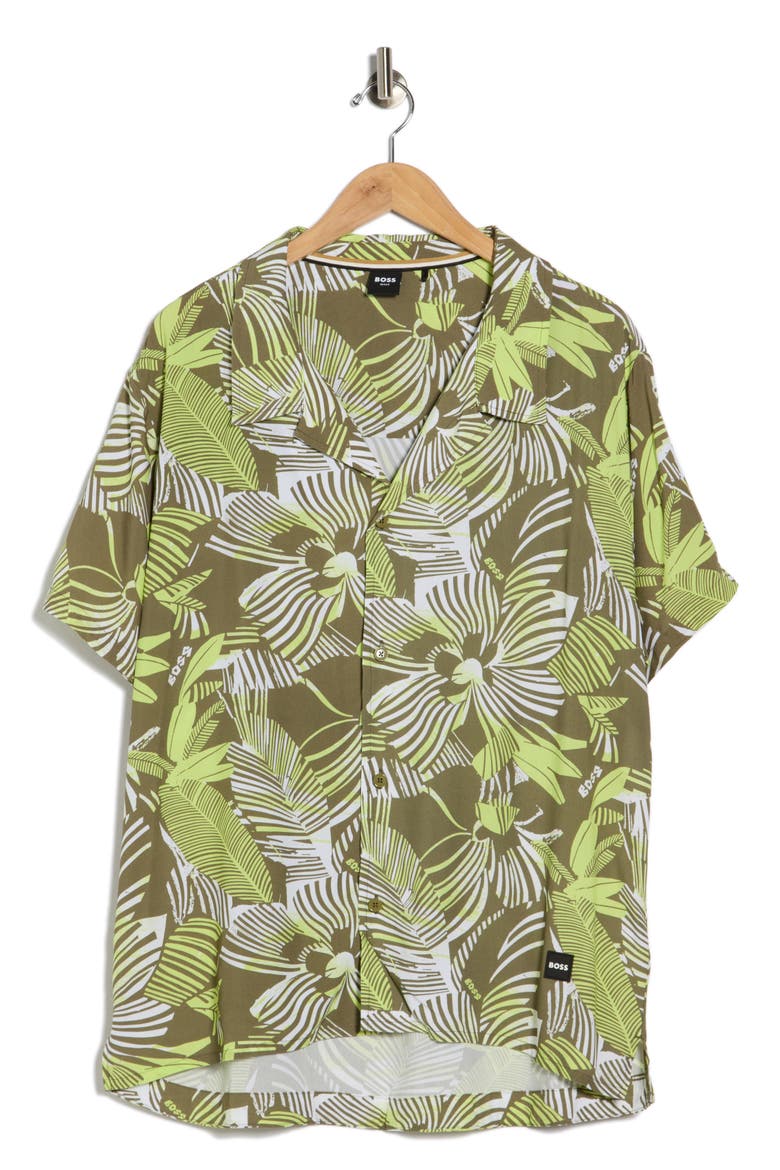 Beach Camp Shirt, Alternate, color, MED GRN